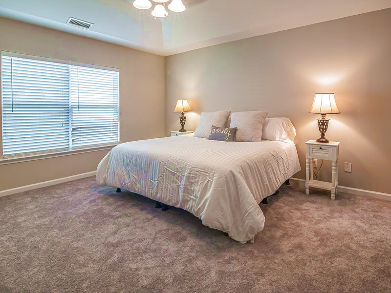 Bedroom carpet after professional cleaning